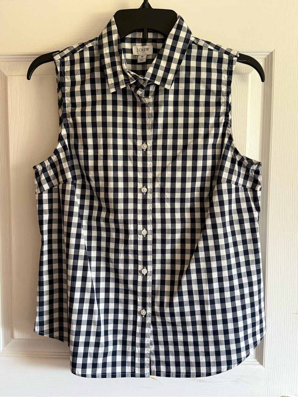 J. Crew Factory Gingham Sleeveless Button-Down Shirt